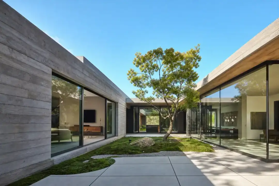 Courtyard modern residential elevation